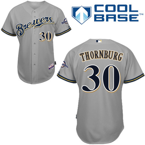 Tyler Thornburg #30 mlb Jersey-Milwaukee Brewers Women's Authentic Road Gray Cool Base Baseball Jersey